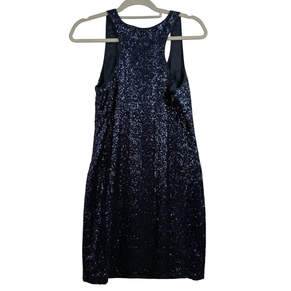 Party Cocktail NWT 2b. Rych Blue Sequin Mini Dress Size 4 Racer Back Scoop Neck - Picture 6 of 12